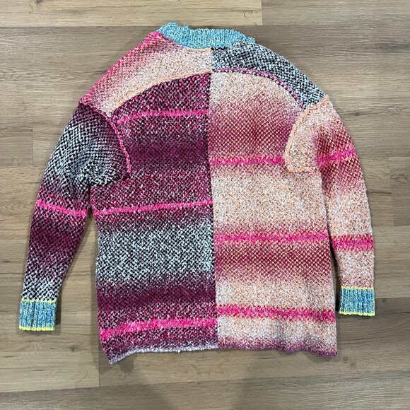 NWT Free People Daydream Oversized Cardigan Pink Blue Cream Striped Size Small - Picture 11 of 15